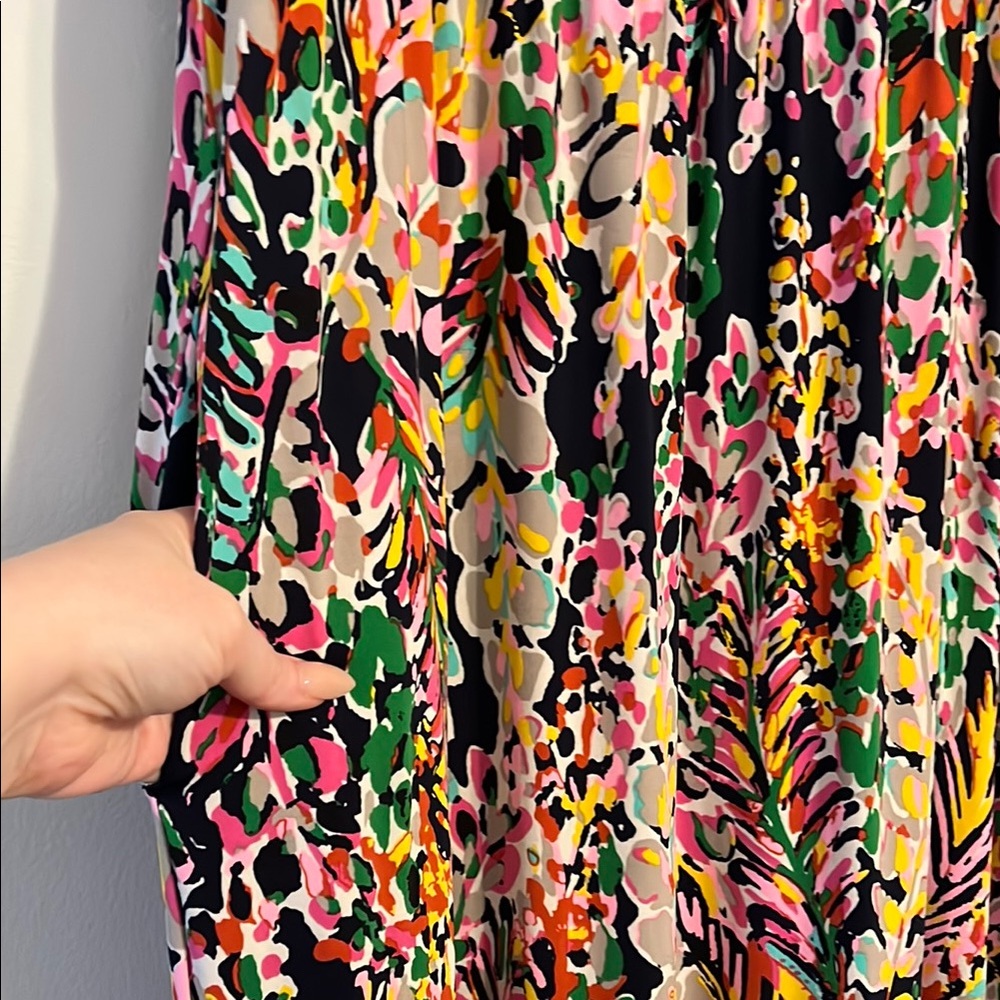 Beeson River Maxi Sundress Floral Colorful‎ Fun Tiered Flowy Dress HAS POCKETS - Picture 2 of 8